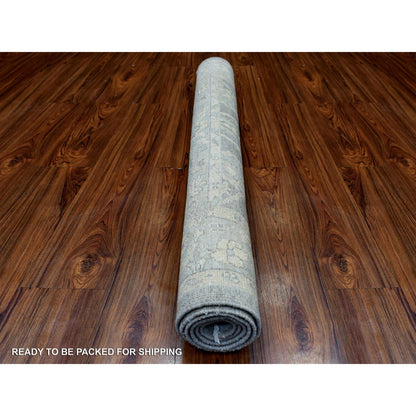 Oushak And Peshawar Wool Hand Knotted Rug Grey Gray 4.0X5.9 -O070344