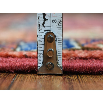 Tribal & Geometric Wool Hand Knotted Rug Red Red 4.1X10.2 -O070357