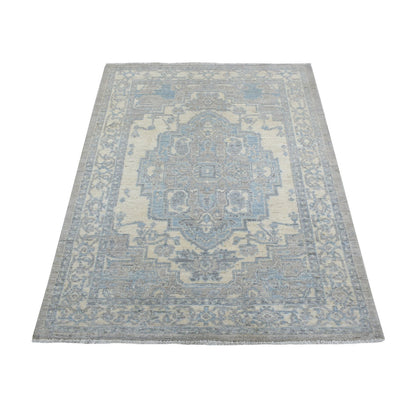 Oushak And Peshawar Wool Hand Knotted Rug Beige Beige 4.0X5.3 -O070383