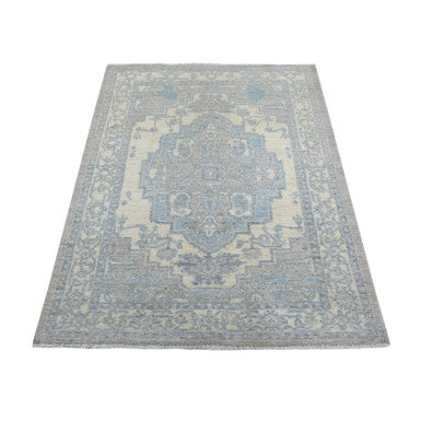 Oushak And Peshawar Wool Hand Knotted Rug Beige Beige 4.0X5.3 -O070383