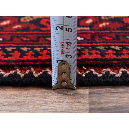 Tribal & Geometric Wool Hand Knotted Rug Red 2.9x3.11 -O0703