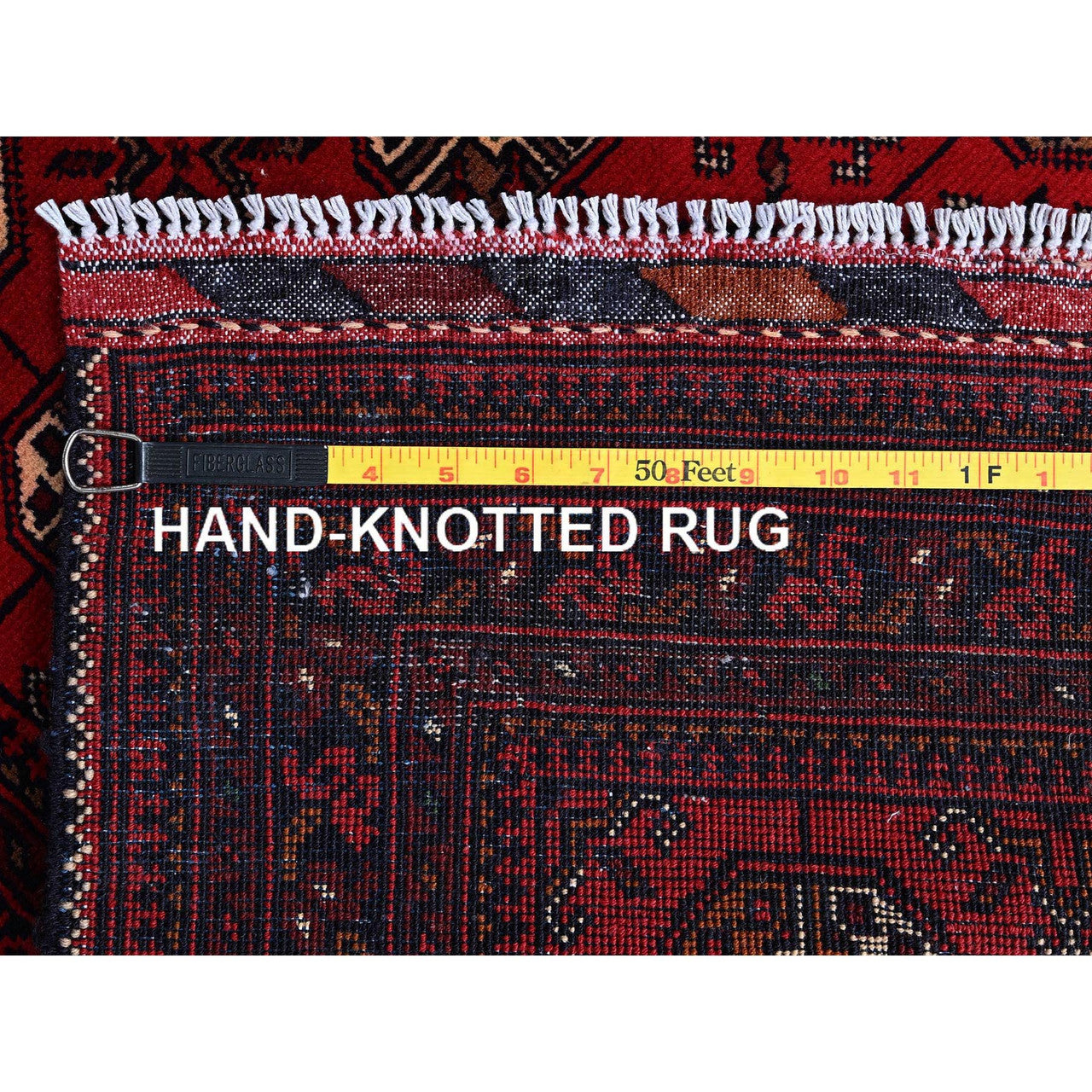 Red 2'9" x 3'11" Tribal & Geometric Hand knotted Wool Rug - Sku: O0703