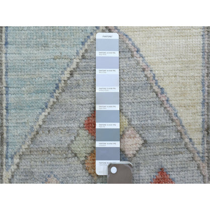 Tribal & Geometric Wool Hand Knotted Rug Grey Ivory 3.0X4.10 -O070455