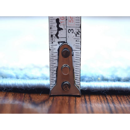 Oushak And Peshawar Wool Hand Knotted Rug Blue Silver 3.1X4.10 -O070474