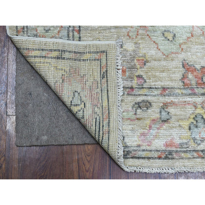 Oushak And Peshawar Wool Hand Knotted Rug Beige Beige 2.10X12.3 -O070494