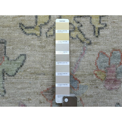 Oushak And Peshawar Wool Hand Knotted Rug Beige Beige 2.10X12.3 -O070494