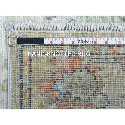 Oushak And Peshawar Wool Hand Knotted Rug Beige Beige 2.10X12.3 -O070494