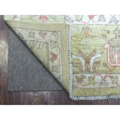 Oushak And Peshawar Wool Hand Knotted Rug Green Lime Green 8.0X9.9 -O070497