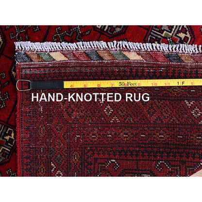 Tribal & Geometric Wool Hand Knotted Rug Red 2.7x4.0 -O0704
