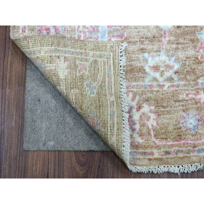 Oushak And Peshawar Wool Hand Knotted Rug Brown Almond Brown 3.1X5.0 -O070544
