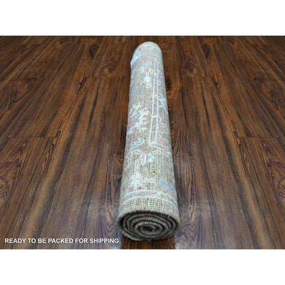 Oushak And Peshawar Wool Hand Knotted Rug Brown Almond Brown 3.1X5.0 -O070544