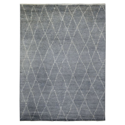 Tribal & Geometric Wool Hand Knotted Rug Grey No Border 8.6X11.6 -O070596