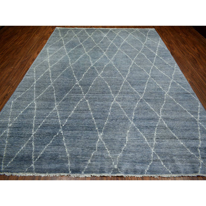 Tribal & Geometric Wool Hand Knotted Rug Grey No Border 8.6X11.6 -O070596
