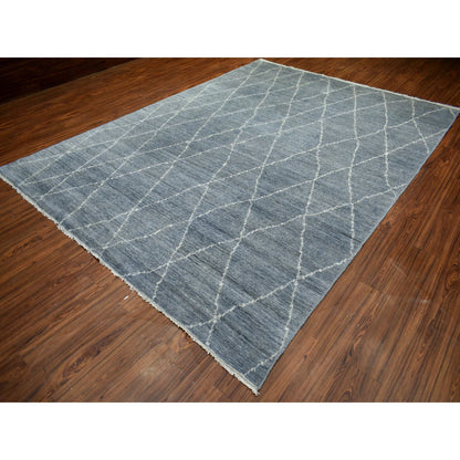 Tribal & Geometric Wool Hand Knotted Rug Grey No Border 8.6X11.6 -O070596