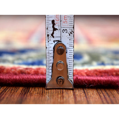 Tribal & Geometric Wool Hand Knotted Rug Red Midnight Blue 2.8X9.7 -O070618