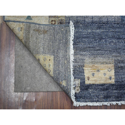 Tribal & Geometric Wool Hand Knotted Rug Grey No Border 5.4X7.9 -O070698