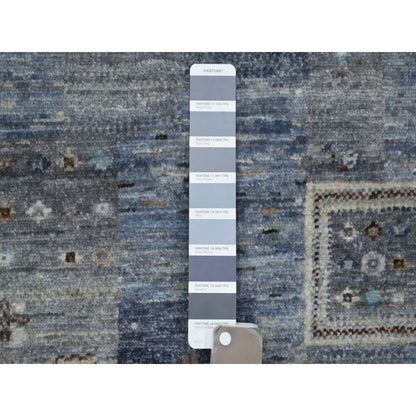 Tribal & Geometric Wool Hand Knotted Rug Grey No Border 5.4X7.9 -O070698
