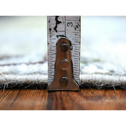 Tribal & Geometric Wool Hand Knotted Rug Grey No Border 5.0X6.6 -O070701