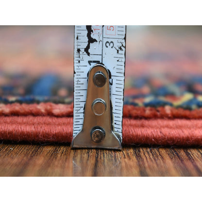 Tribal & Geometric Wool Hand Knotted Rug Red Navy Blue 2.0X3.0 -O070757