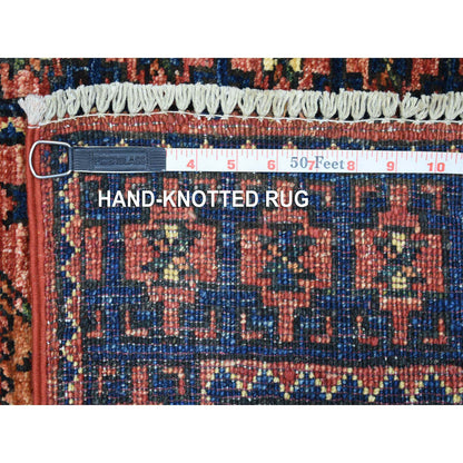 Tribal & Geometric Wool Hand Knotted Rug Red Navy Blue 2.0X3.0 -O070757