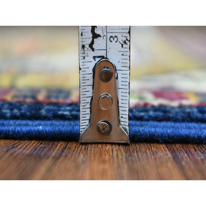 Tribal & Geometric Wool Hand Knotted Rug Blue Red 2.0X3.0 -O070762