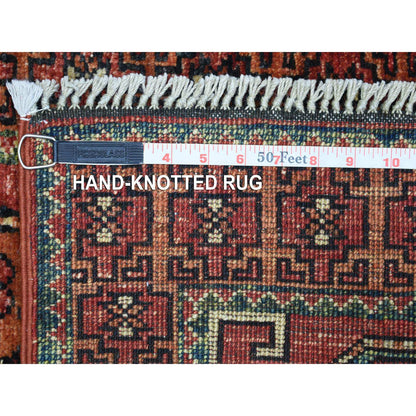 Tribal & Geometric Wool Hand Knotted Rug Red Red 2.0X3.0 -O070773