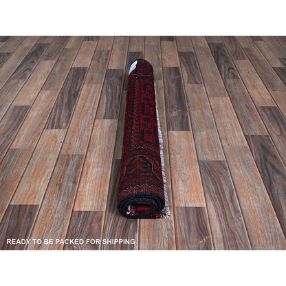 Tribal & Geometric Wool Hand Knotted Rug Red 2.9x3.10 -O0707