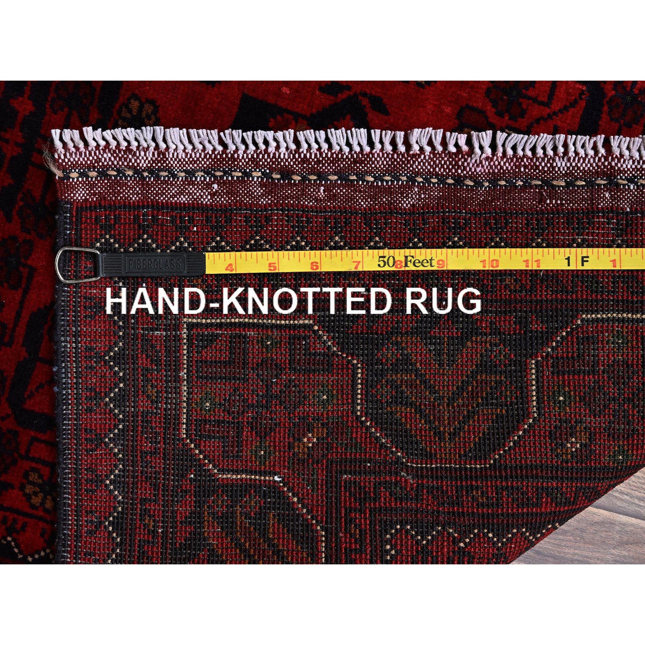 Red 2'9" x 3'10" Tribal & Geometric Hand knotted Wool Rug - Sku: O0707