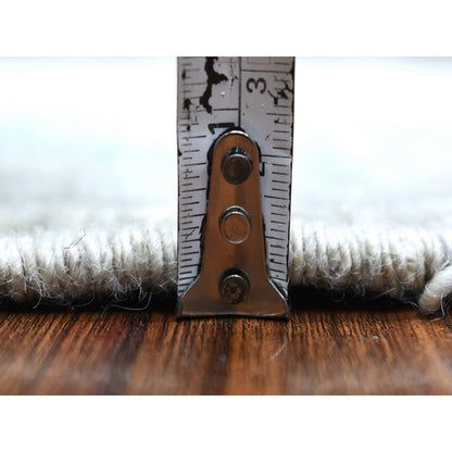 Oushak And Peshawar Wool Hand Knotted Rug Grey Gray 2.9X15.1 -O070892