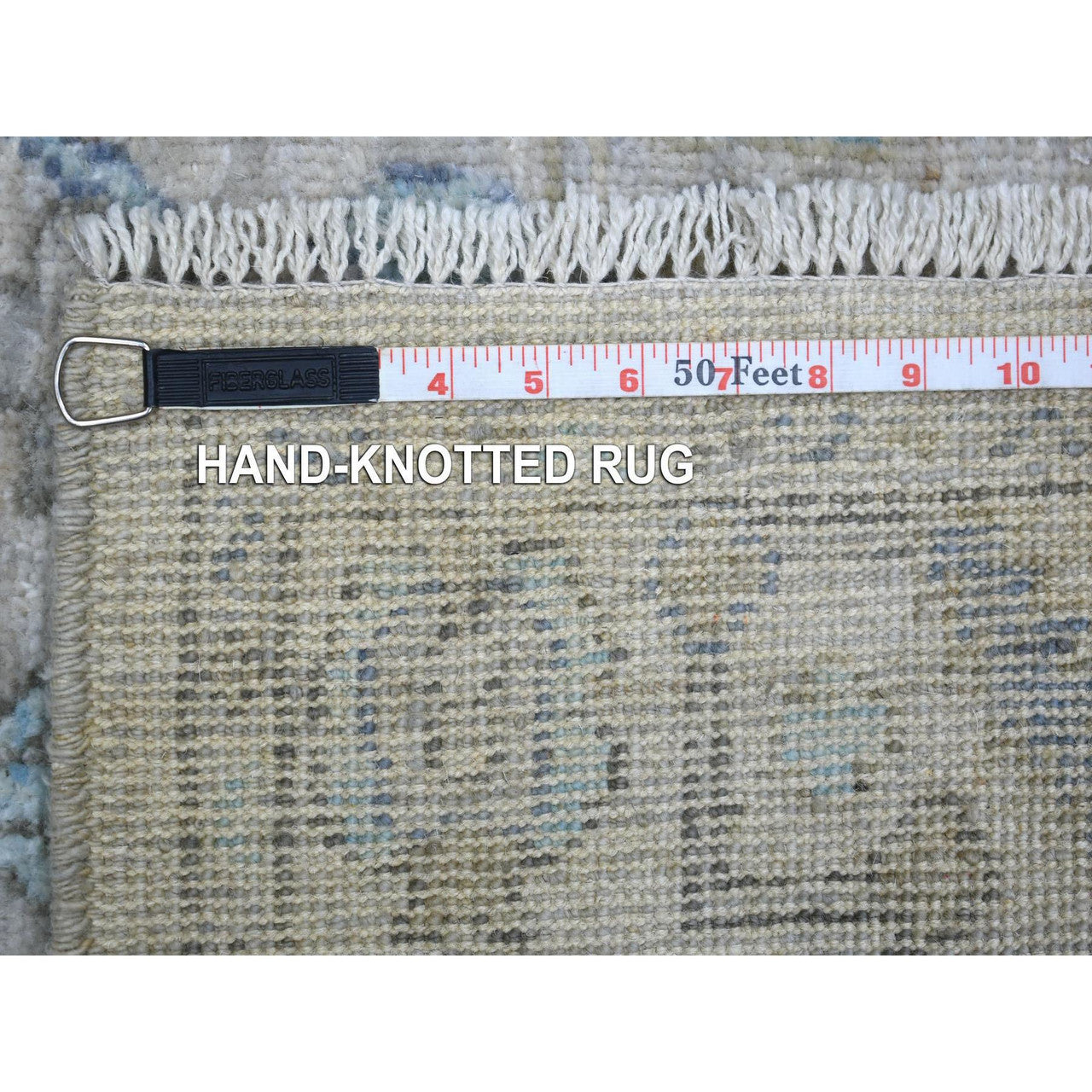 Gray 2'9" x 15'1" Oushak And Peshawar Hand knotted Wool Rug - Sku: O070892