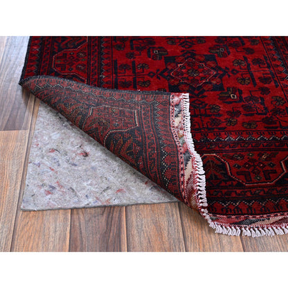 Tribal & Geometric Wool Hand Knotted Rug Red 2.9x3.10 -O0708