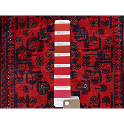 Tribal & Geometric Wool Hand Knotted Rug Red 2.9x3.10 -O0708