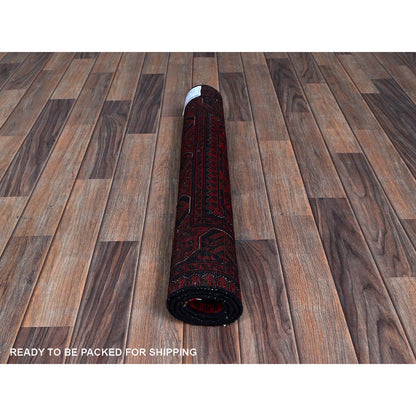 Tribal & Geometric Wool Hand Knotted Rug Red 2.9x3.10 -O0708