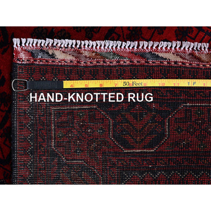 Tribal & Geometric Wool Hand Knotted Rug Red 2.9x3.10 -O0708