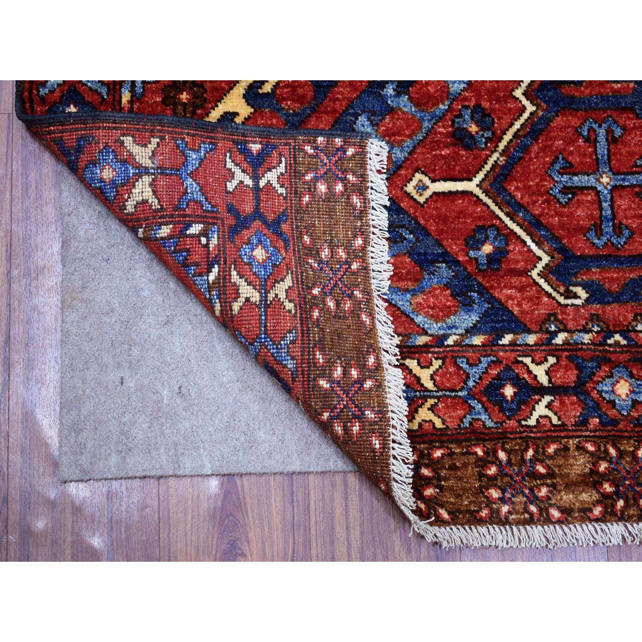 Tribal & Geometric Wool Hand Knotted Rug Red Red 4.1X6.0 -O070917