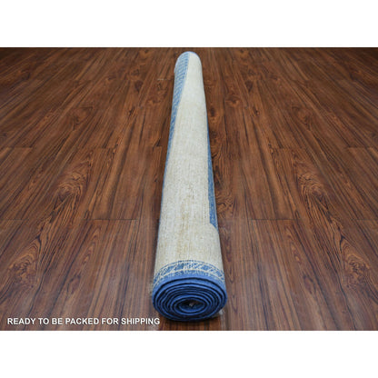 Oushak And Peshawar Wool Hand Knotted Rug Blue No Border 5.10X8.9 -O070934