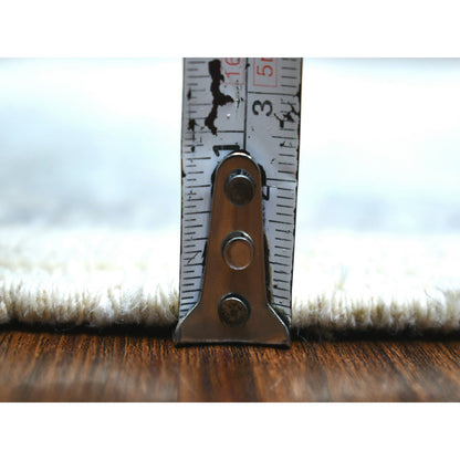 Oushak And Peshawar Wool Hand Knotted Rug Ivory Blue 6.2X8.9 -O070943