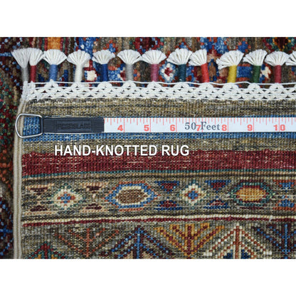 Kazak Wool Hand Knotted Rug Grey No Border 2.8X9.0 -O070950