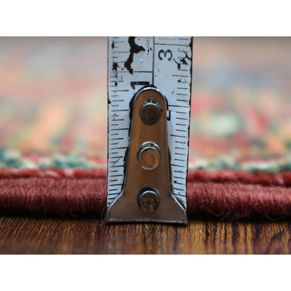 Tribal & Geometric Wool Hand Knotted Rug Red Coral Red 2.0X2.10 -O070976