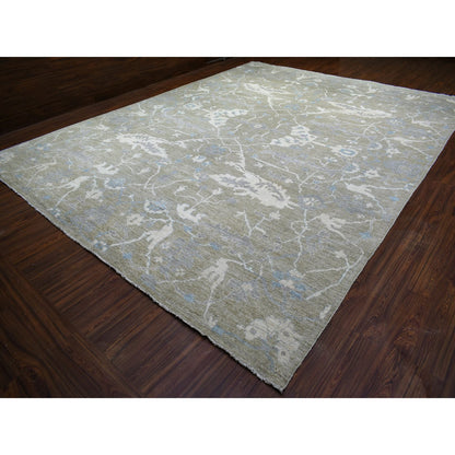 Oushak And Peshawar Wool Hand Knotted Rug Grey No Border 12.1X15.5 -O070999