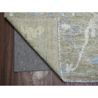 Oushak And Peshawar Wool Hand Knotted Rug Grey No Border 12.1X15.5 -O070999