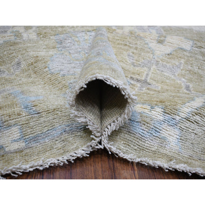 Oushak And Peshawar Wool Hand Knotted Rug Grey No Border 12.1X15.5 -O070999