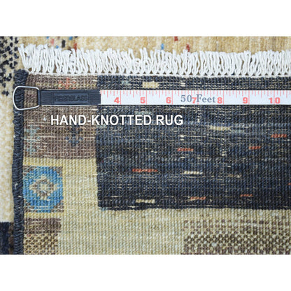 Tribal & Geometric Wool Hand Knotted Rug Black No Border 3.1X5.0 -O071031