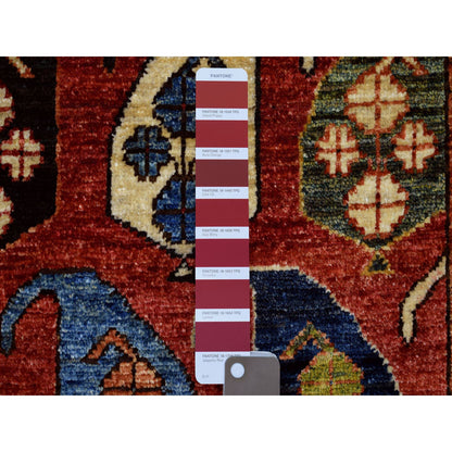 Tribal & Geometric Wool Hand Knotted Rug Red Ivory 1.10X3.0 -O071048