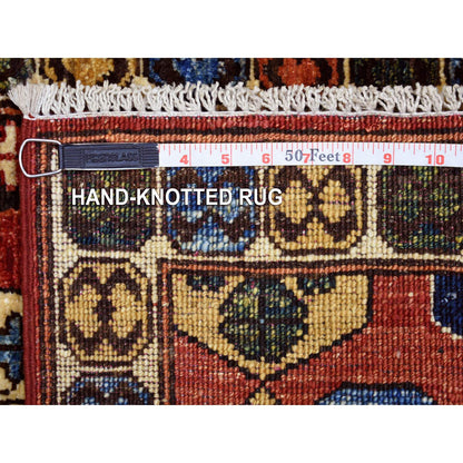 Tribal & Geometric Wool Hand Knotted Rug Red Ivory 1.10X3.0 -O071048