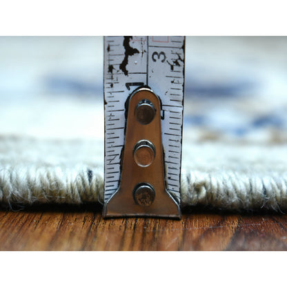 Tribal & Geometric Wool Hand Knotted Rug Grey Gray 3.3X4.10 -O071071