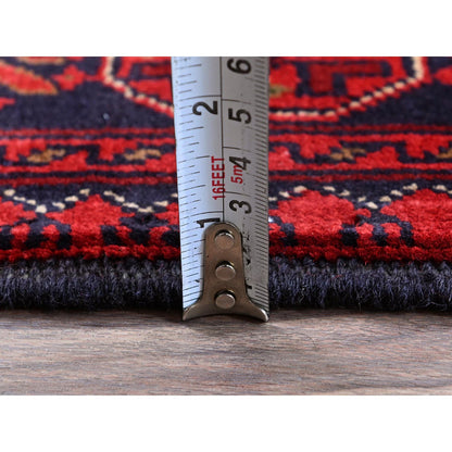 Tribal & Geometric Wool Hand Knotted Rug Red 2.7x4.2 -O0710