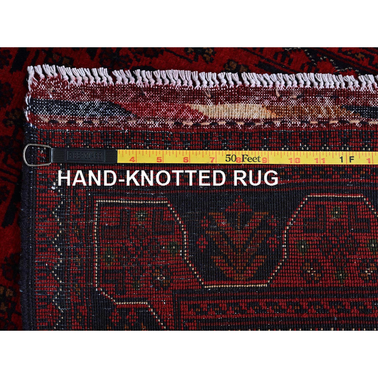 Red 2'7" x 4'2" Tribal & Geometric Hand knotted Wool Rug - Sku: O0710