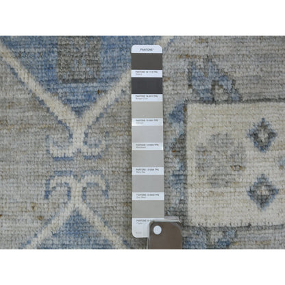 Tribal & Geometric Wool Hand Knotted Rug Grey Gray 6.2X8.7 -O071125