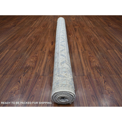 Tribal & Geometric Wool Hand Knotted Rug Grey Gray 6.2X8.7 -O071125